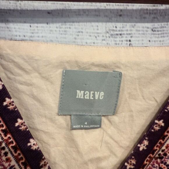 Anthropologie Maeve Cour Royal Corduroy Dress Size 4 Sleeveless Boho Midi - Picture 5 of 12